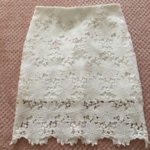White lace-like skirt